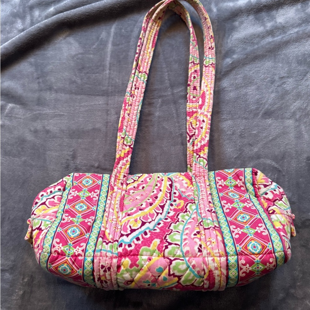 Vera Bradley Pink and Green Patterned Shoulder Bag
